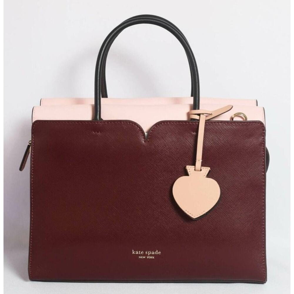 Kate Spade Spencer Cherrywood Red Pink Leather Satchel - Picture 4 of 9